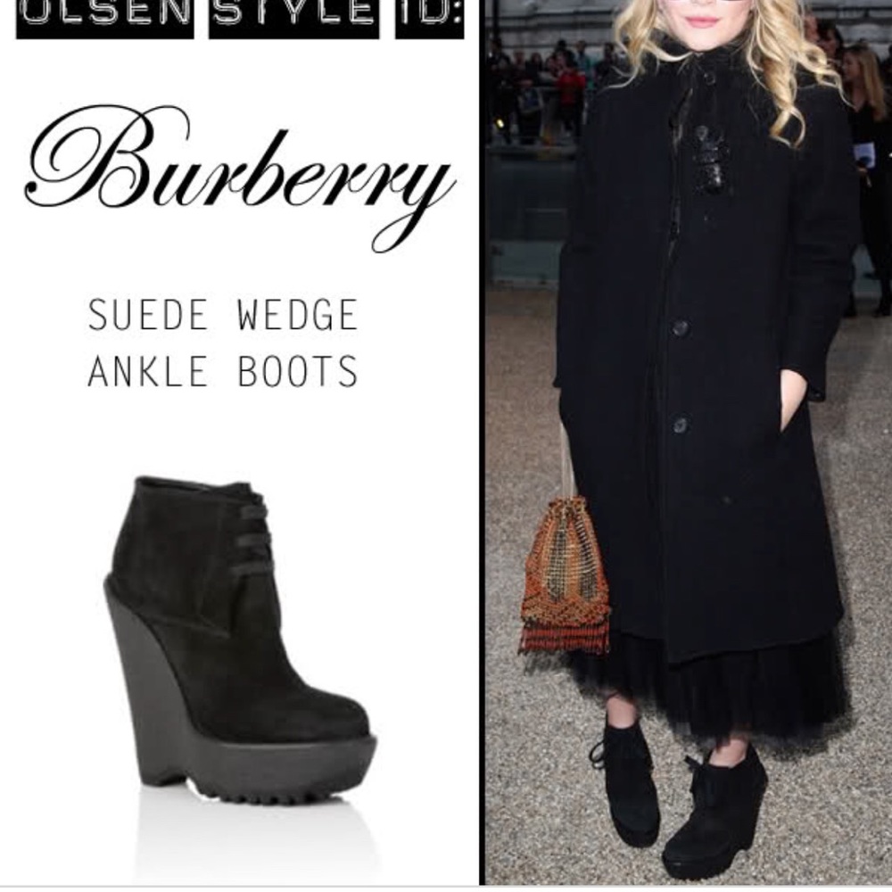 Women Burberry Dessert Black Boots Booties Sz 38.5